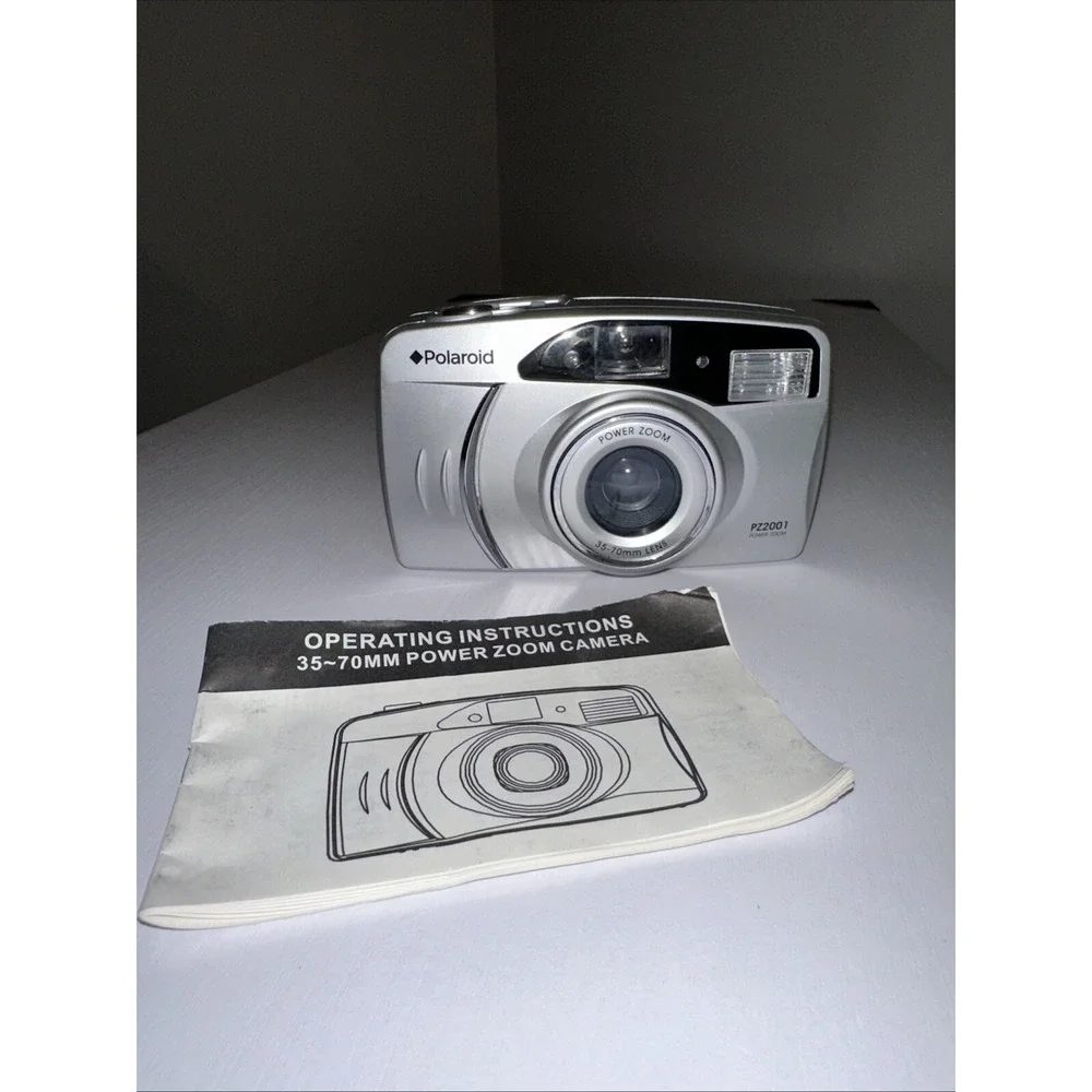 Vintage Polaroid PZ2001 Power Zoom 35mm Film Camera 35-70mm Lens - Silver WORKS